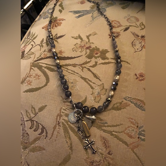 🎄Unique K Sterling Silver Religious Coexist Charm Necklace-598 $70or$65 w/offer - Picture 1 of 11